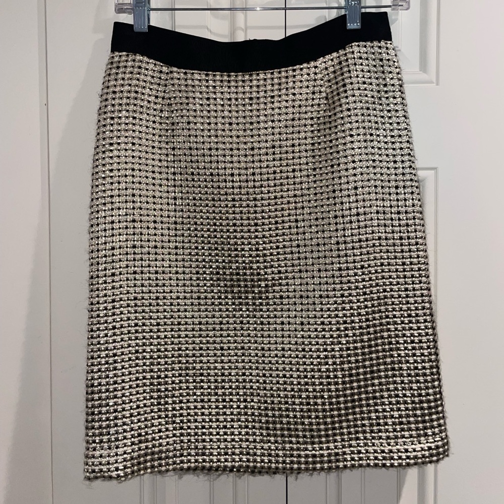 Kate Spade Kylie Tweed Gold & Black Mini Skirt 2
